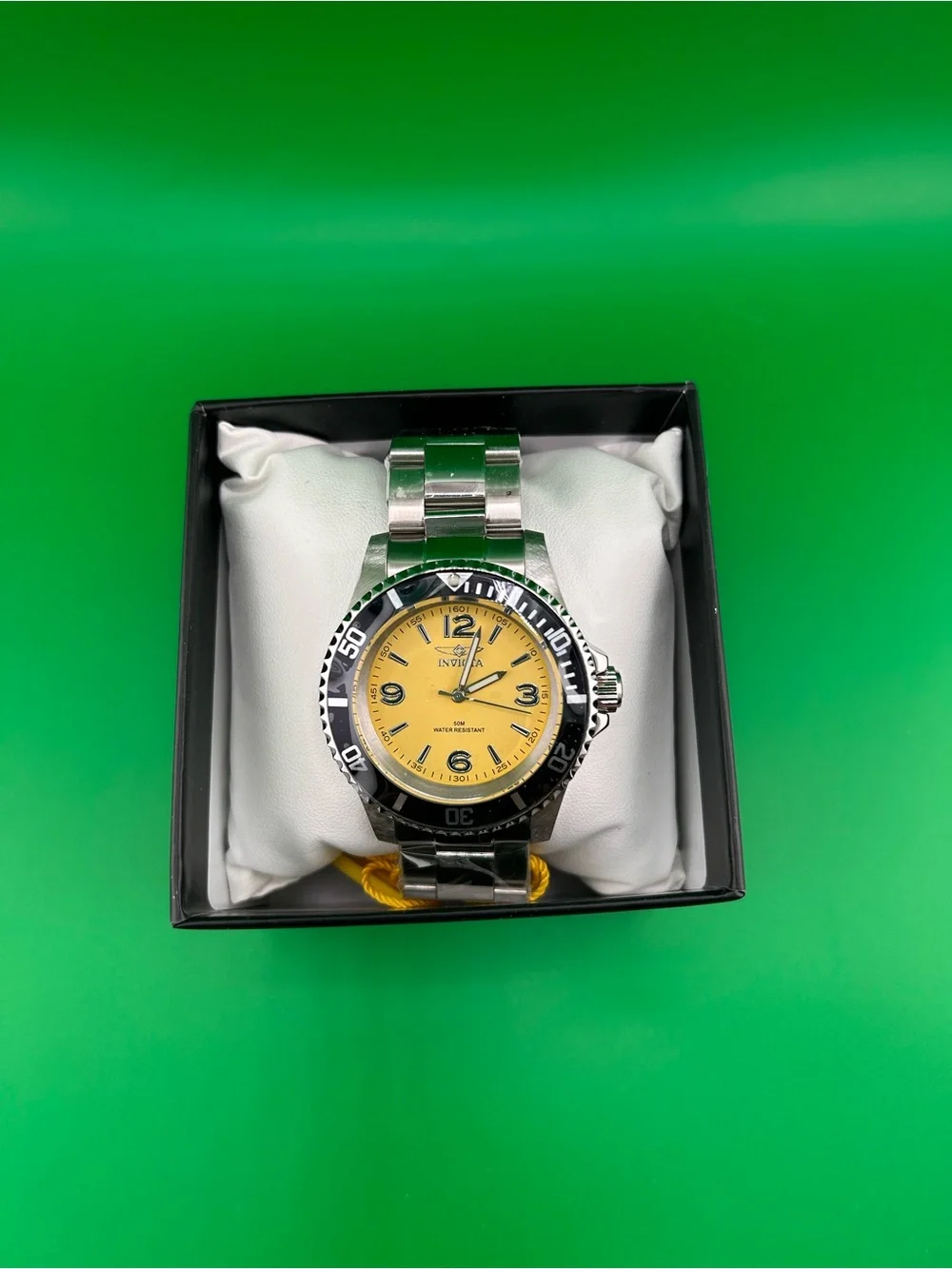 Invicta Specialty Rowan Men’s Watch 40mm Yellow Dial and Black Bezel